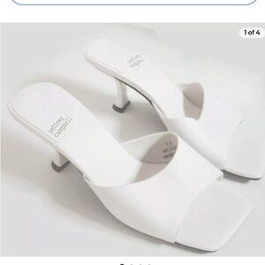 Jeffrey Campbell White Mr. Big Slide Sandal Heels Leather Womens 7.5